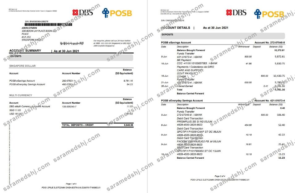 Singapore DBS 4 pages